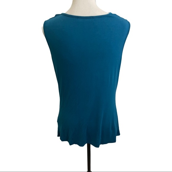 Eimin cowl neck sleeveless blue top size small - Picture 5 of 7